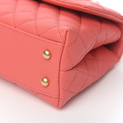 Chanel Caviar Lizard Embossed Quilted Mini Coco Handle Flap Pink 8 of 9