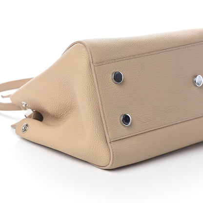 Saint Laurent Grained Calfskin Small Rive Gauche Dark Beige 10 of 11