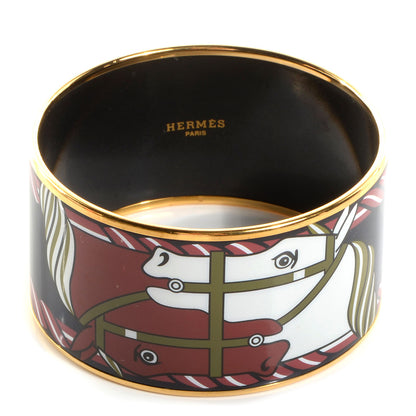 Hermes Enamel Printed Quadrige Extra Wide Bracelet 70 1 of 6