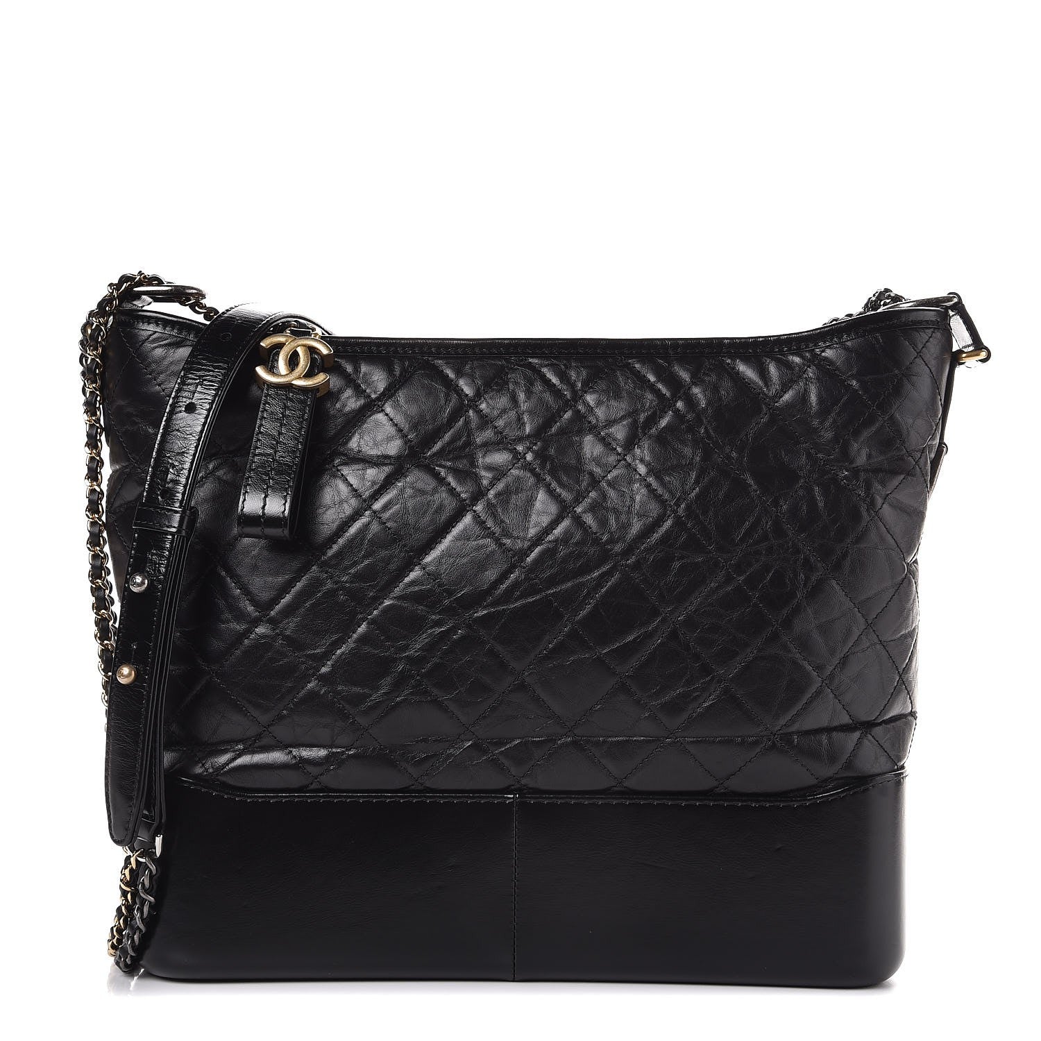 Chanel Aged Calfskin Quilted Large Gabrielle Hobo Black 1 of 10