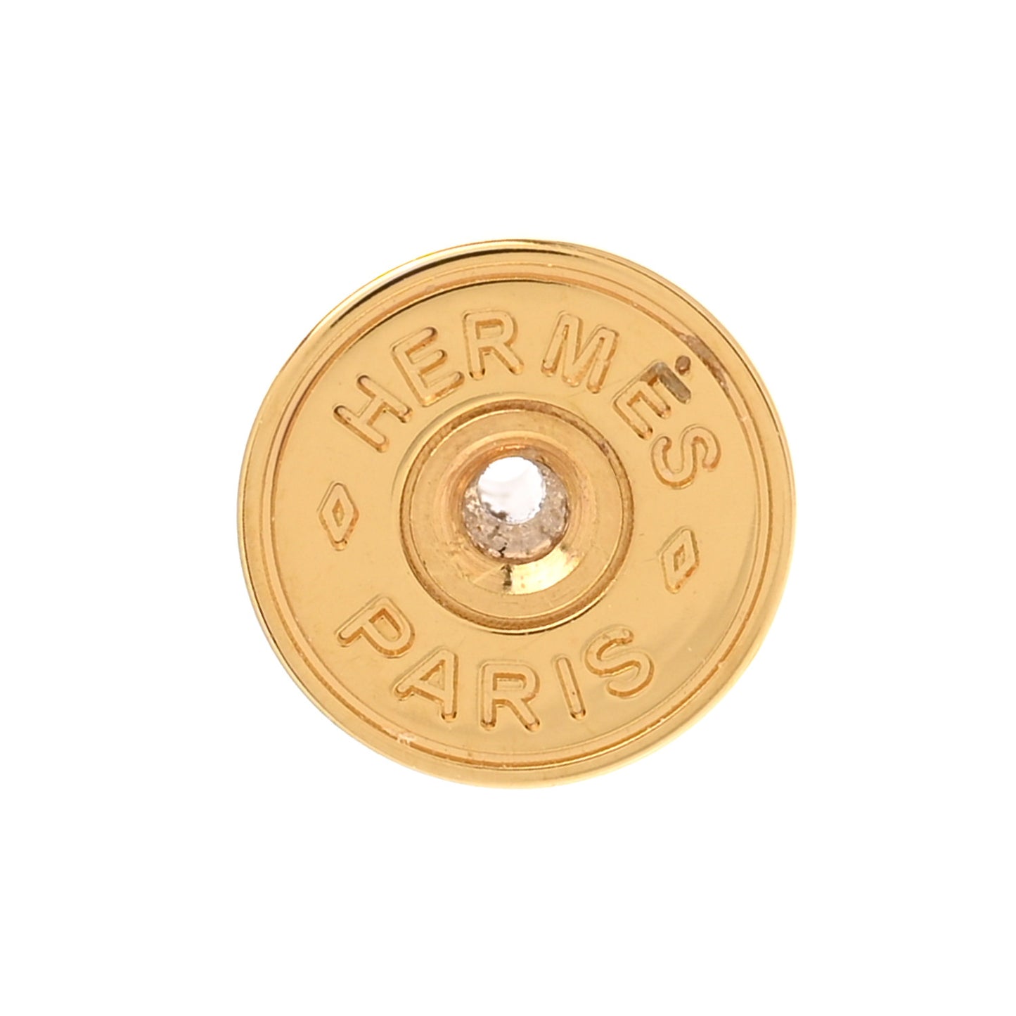 Gold Lacquered Mini Pop H Earrings Marron Glace