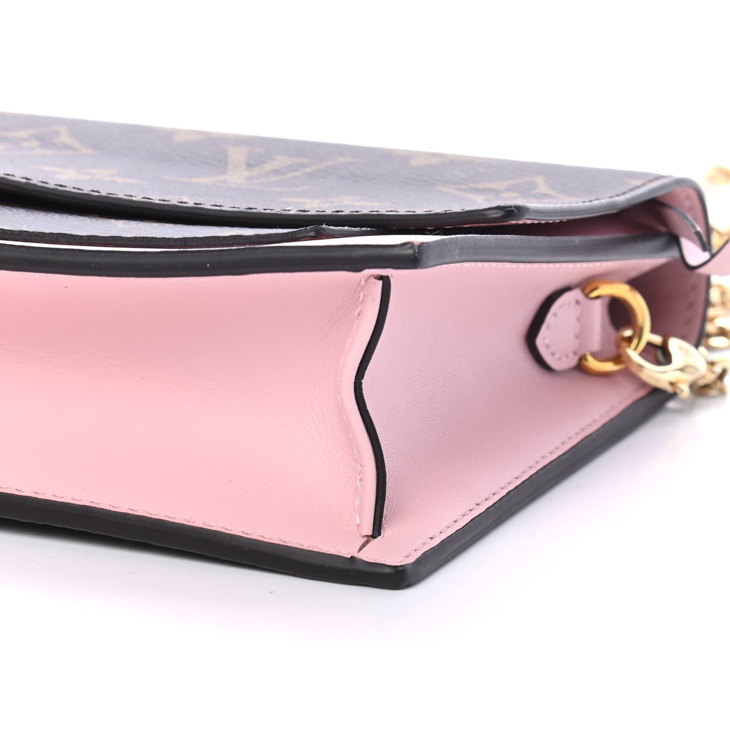 Monogram Flore Chain Wallet Rose Ballerine