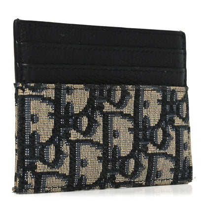 Christian Dior Grained Calfskin Oblique Card Holder Black 3 of 8