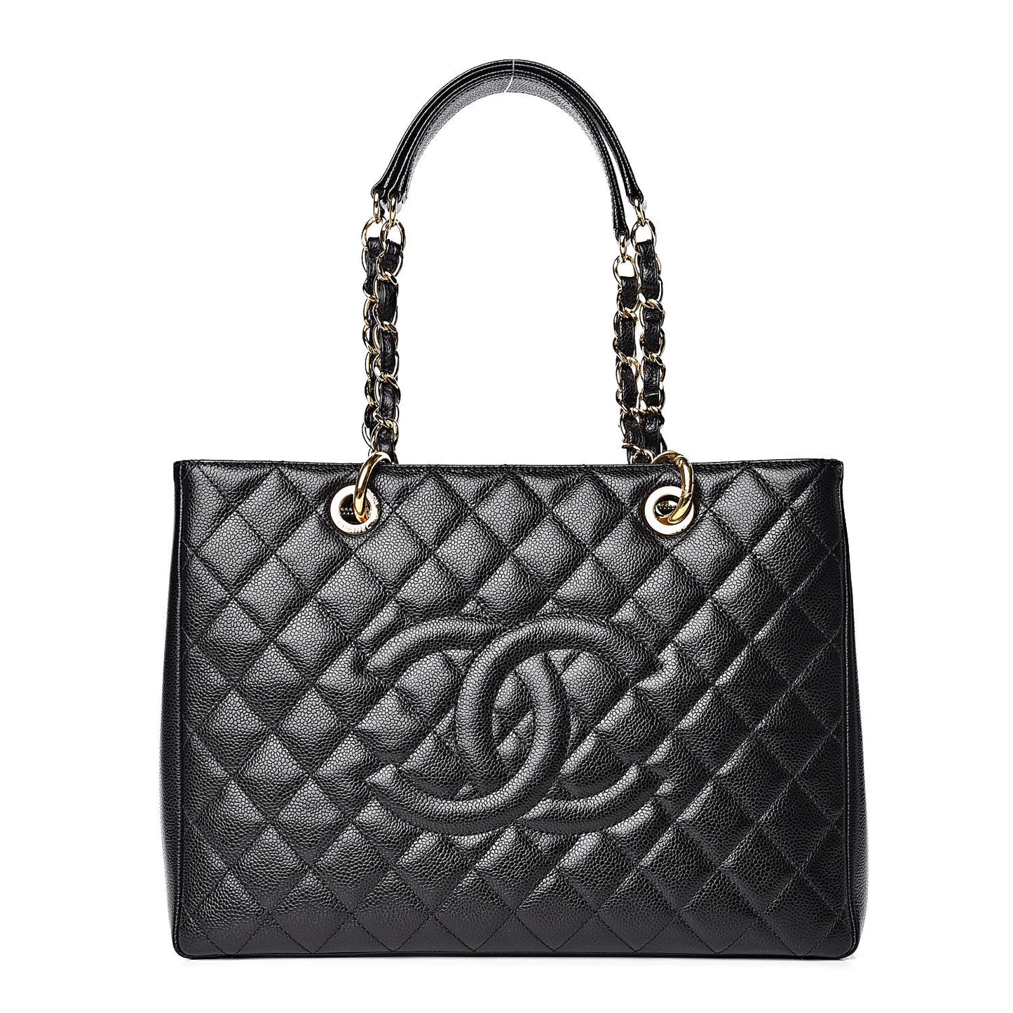 Caviar Quilted Grand Shopping Tote GST Black
