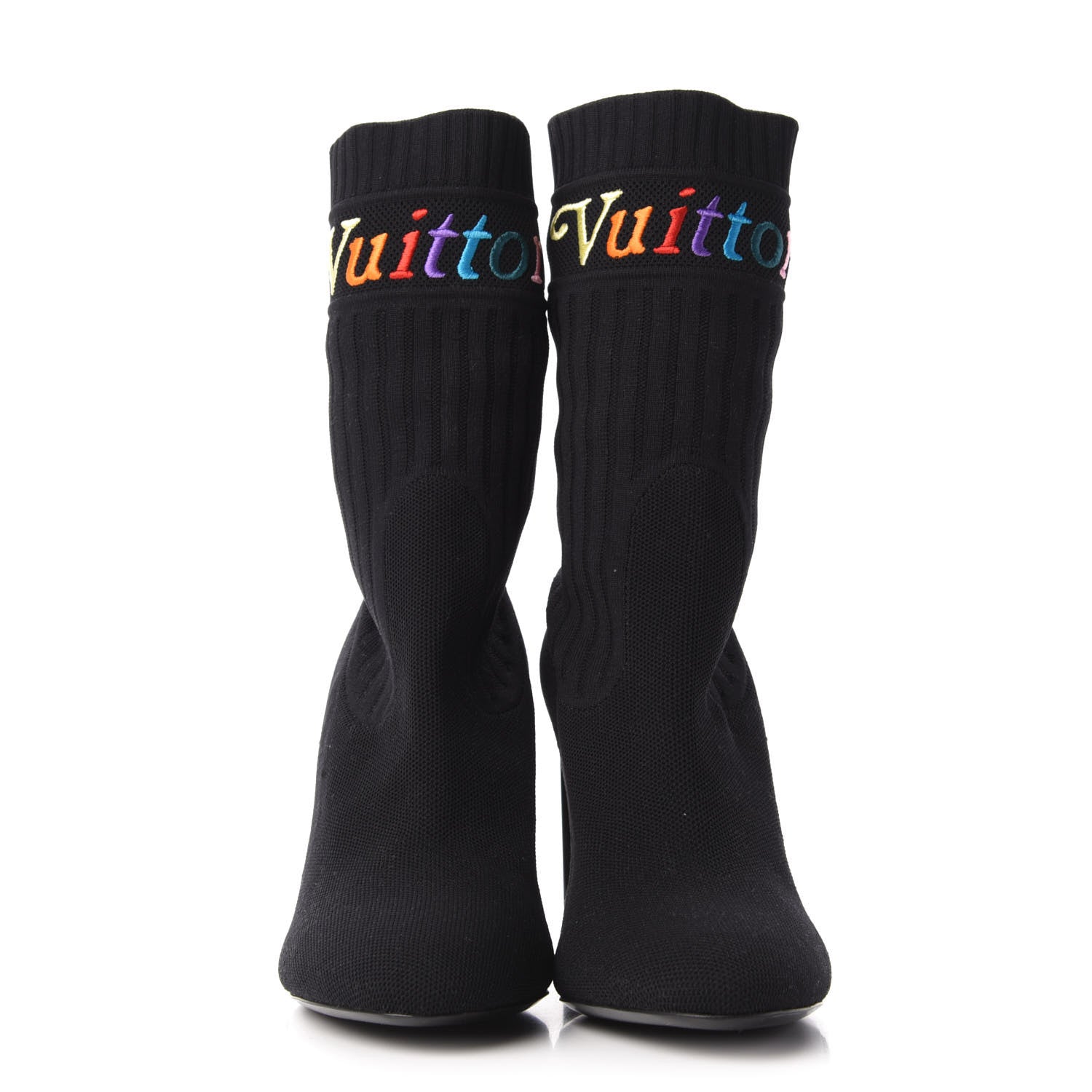 Louis Vuitton Stretch Fabric New Wave Silhouette Ankle Boots 38 Black 2 of 7