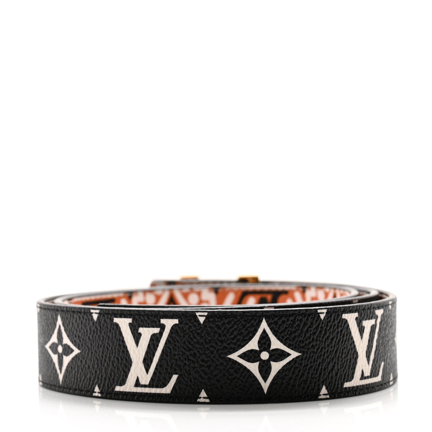 Louis Vuitton Monogram Crafty 30mm Iconic Reversible Belt Caramel Cream Black 3 of 5