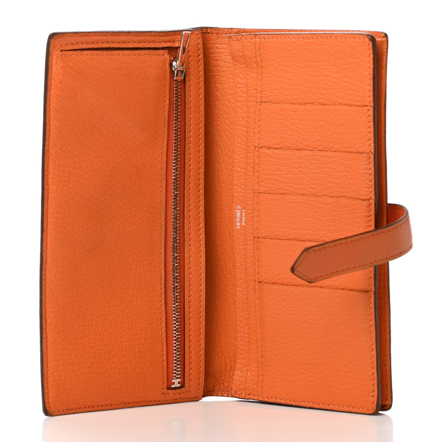 Hermes Chevre Mysore Bearn Gusset Wallet Orange 4 of 4