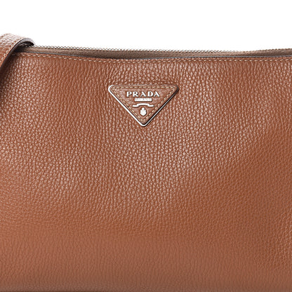 Prada Vitello Daino Zippered Crossbody Bag Brandy 9 of 9