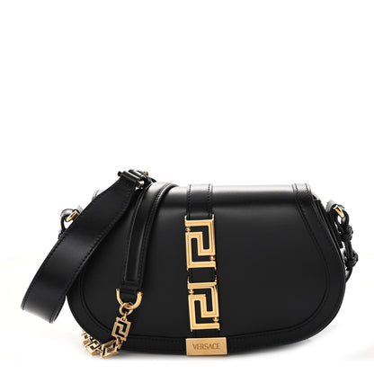 Versace Calfskin Medium Greca Goddess Shoulder Bag Black 1 of 9
