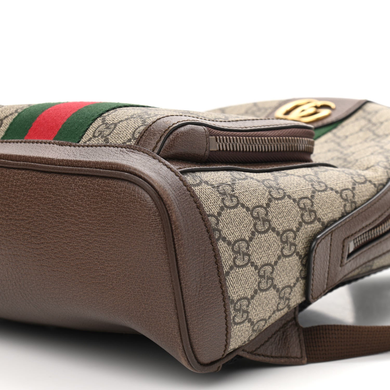 Gucci GG Supreme Monogram Calfskin Web Small Ophidia Day Backpack Beige Ebony New Acero 10 of 10