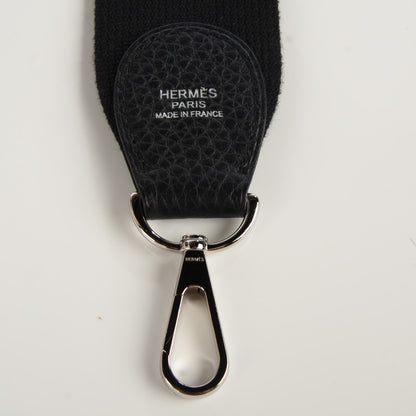 Hermes Toile Taurillon Clemence Evelyne III GM Ecru Black 6 of 14
