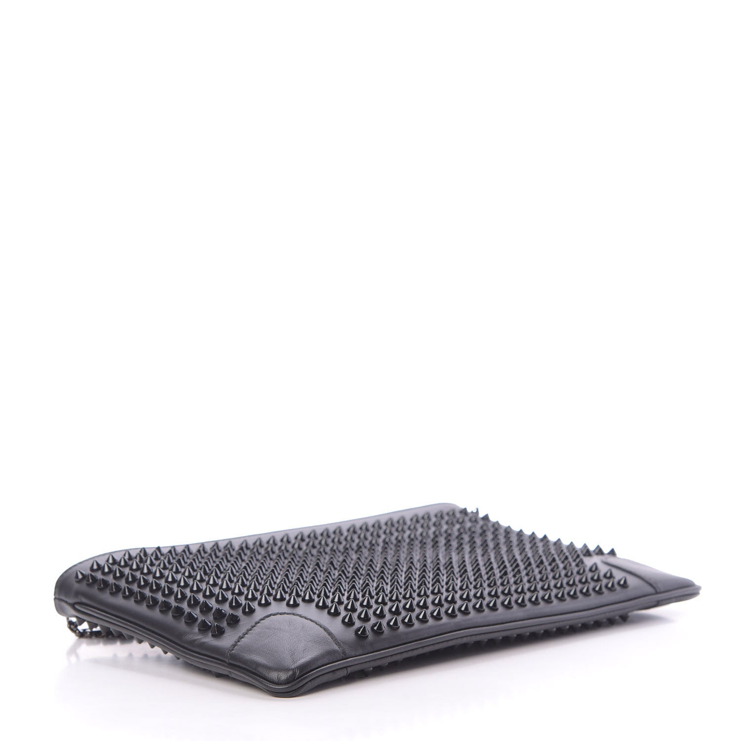 Christian Louboutin Calfskin Studded Loubiposh Clutch Black 4 of 11