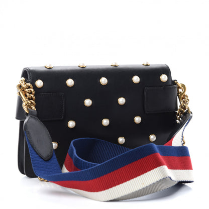 Gucci Nappa Pearl Studded Mini Queen Margaret Broadway Shoulder Bag Black 3 of 11