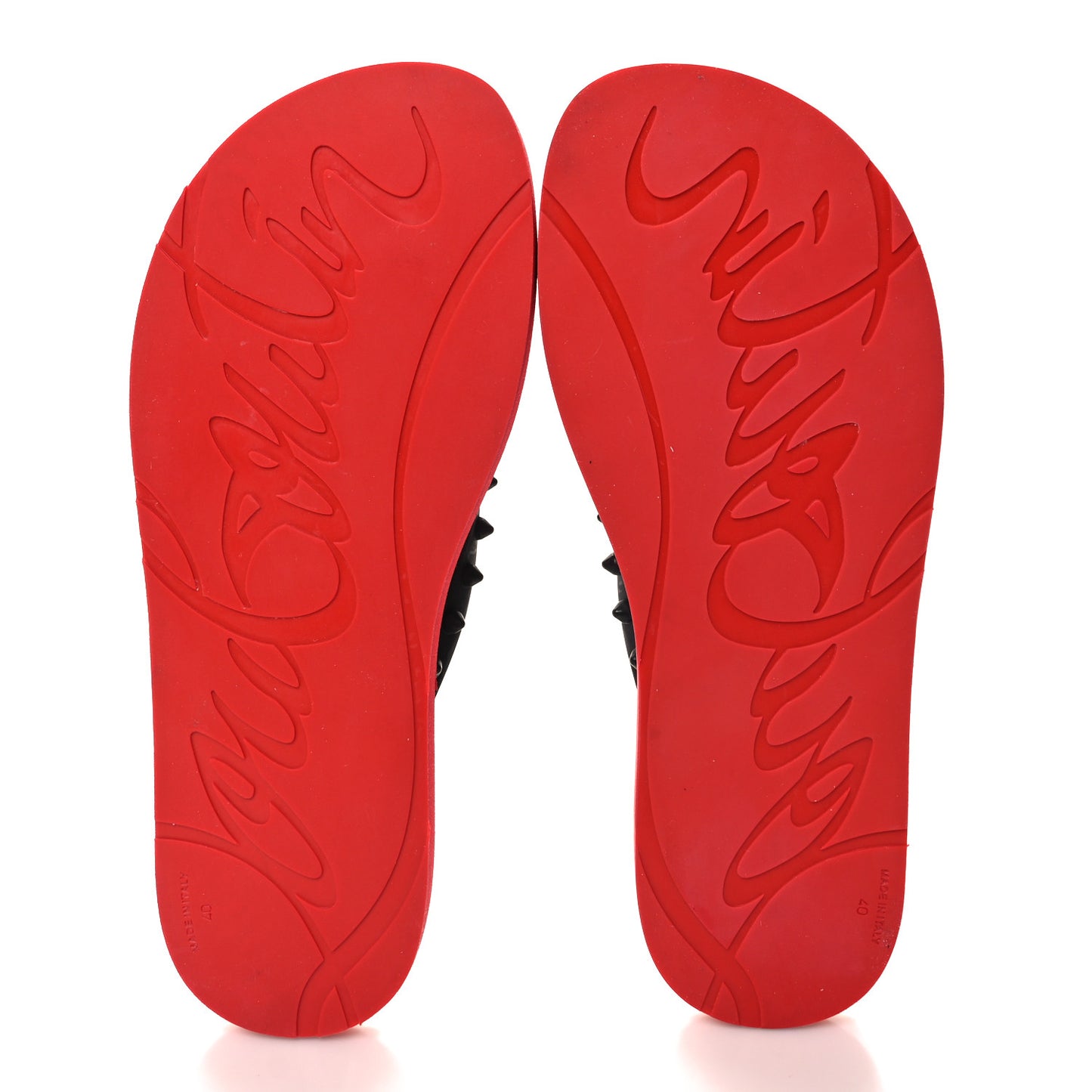Rubber Spike Loubi Donna Flip Flop 40 Black