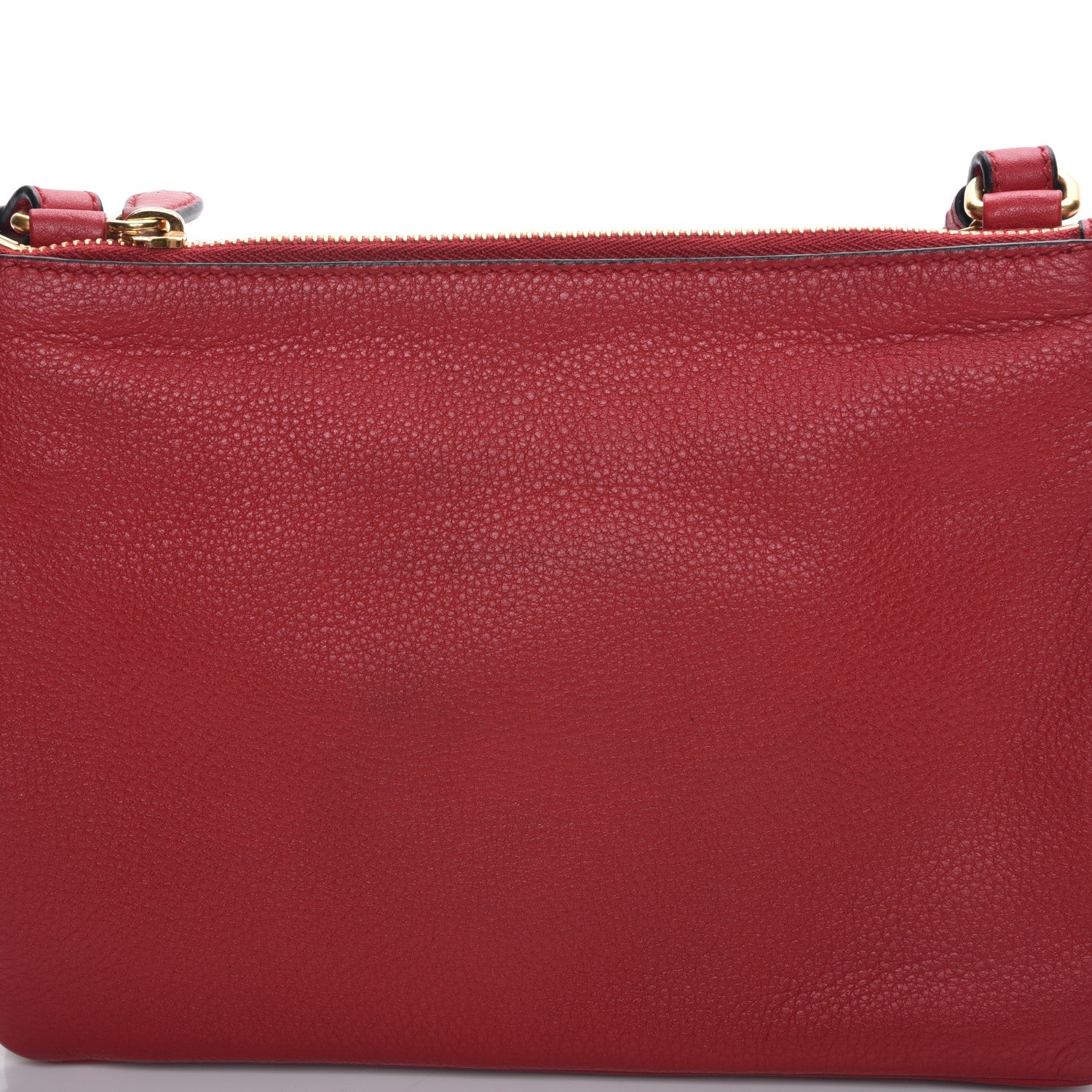 Prada Vitello Phenix Double Zip Crossbody Bag Scarlatto 10 of 10
