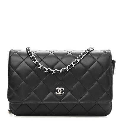 Chanel Lambskin Quilted Wallet On Chain WOC Black 1 of 9
