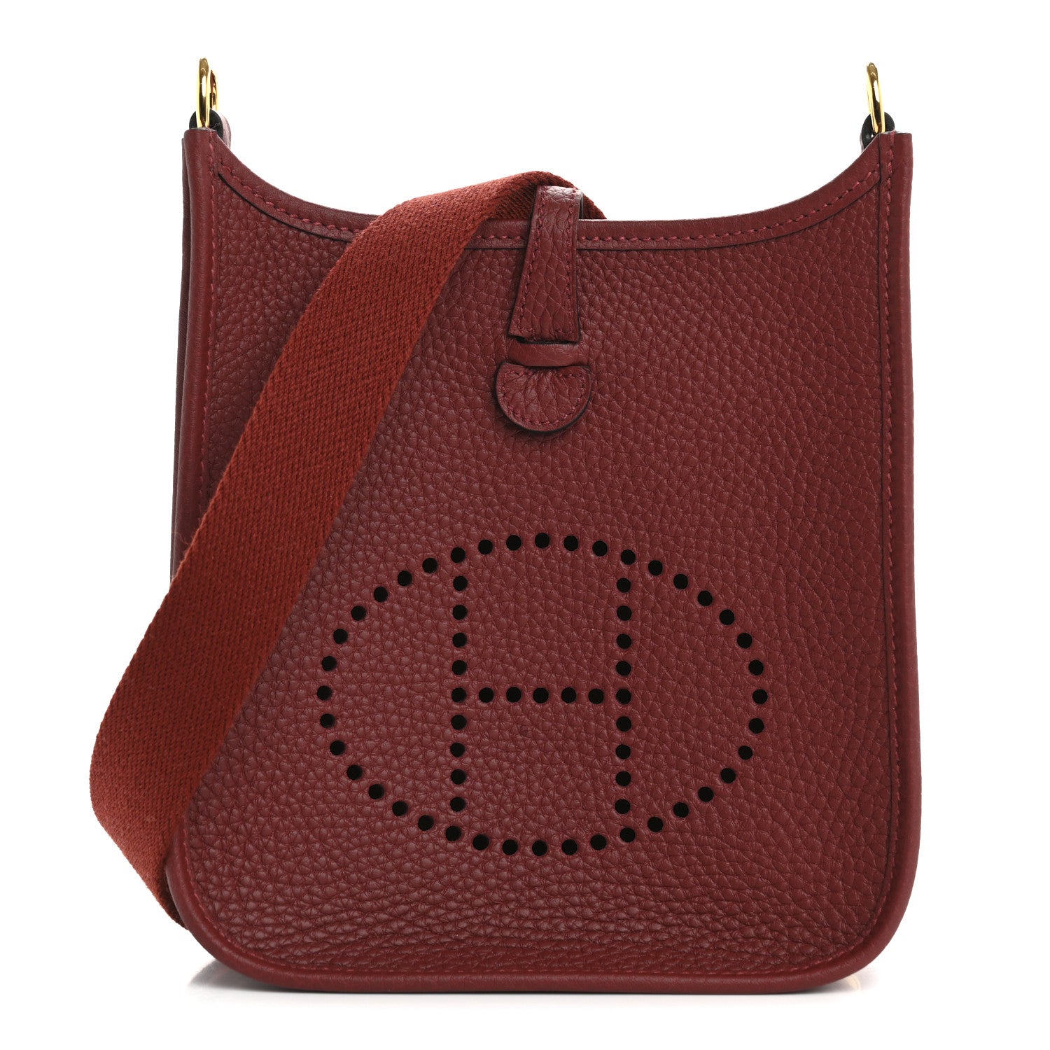 Hermes Taurillon Clemence Evelyne TPM Rouge H 1 of 11