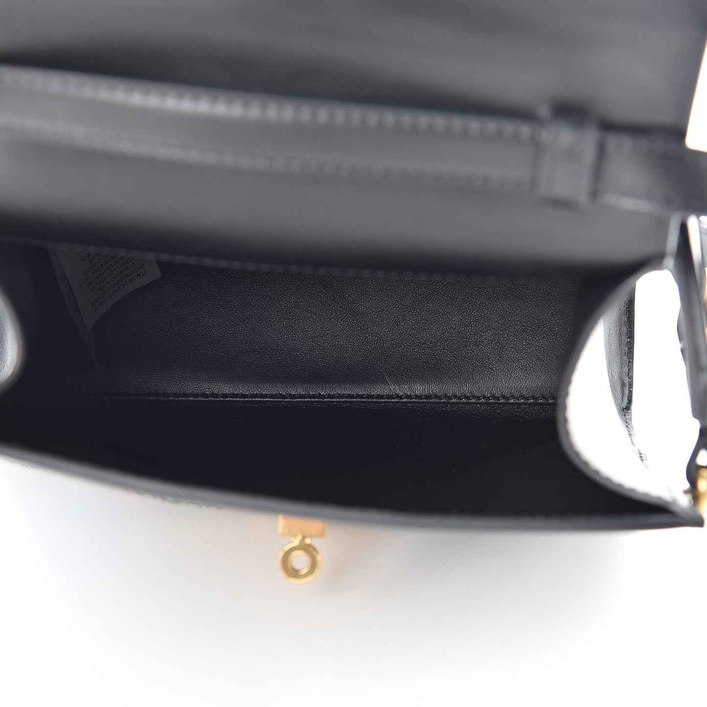 Nappa Crystal Embroidered Alphabet Icon Flap Black