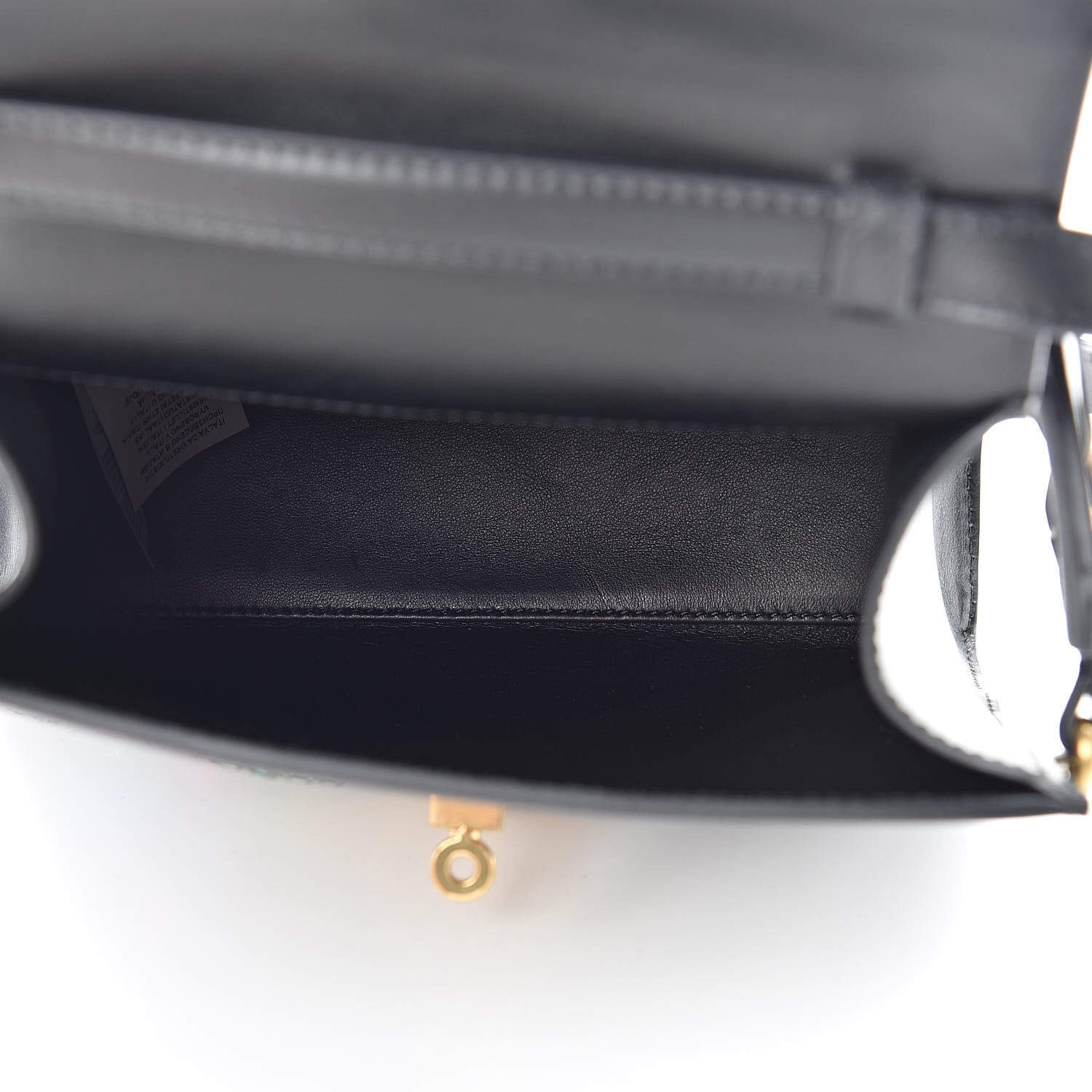 Versace Nappa Crystal Embroidered Alphabet Icon Flap Black 5 of 15