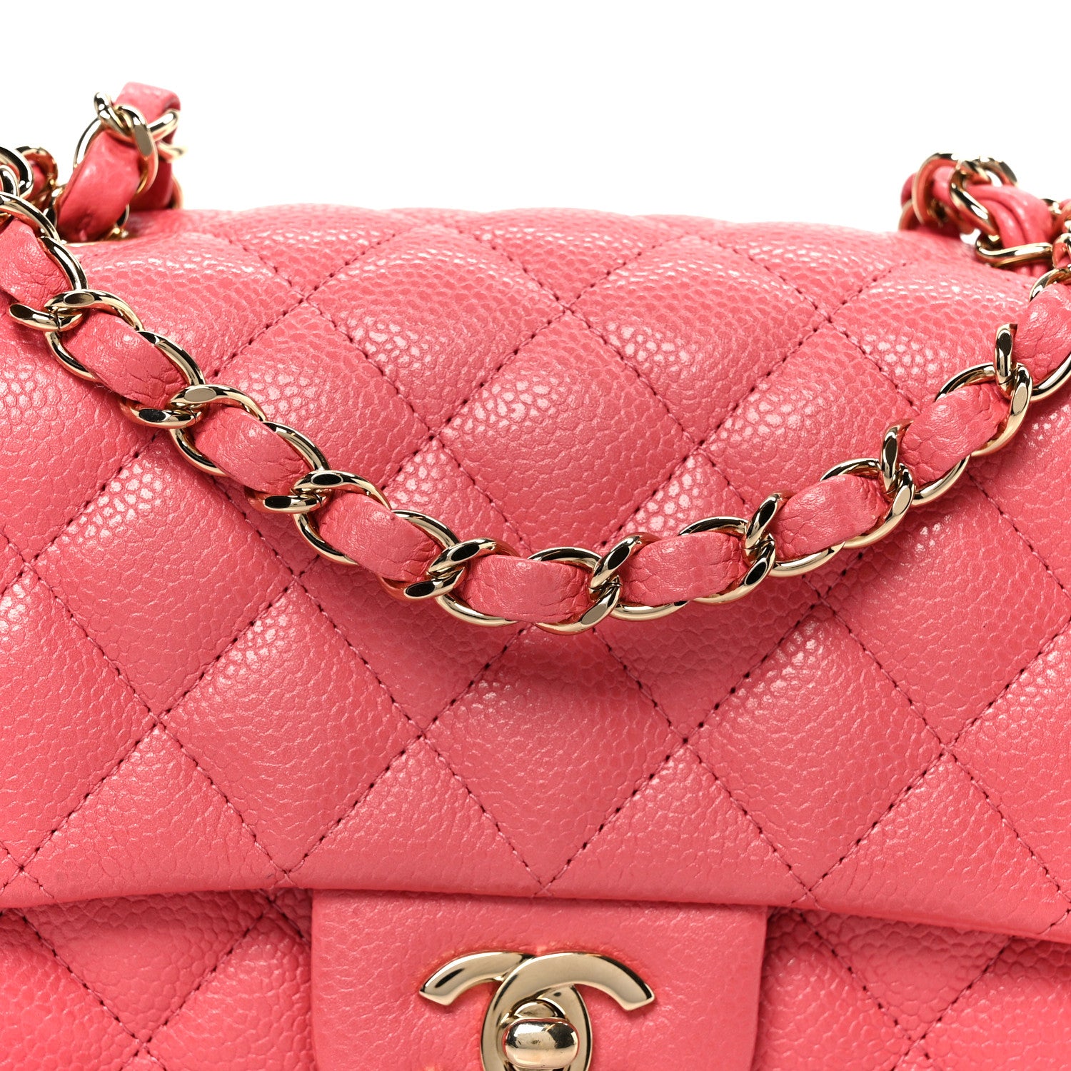 Chanel Iridescent Caviar Quilted Mini Square Flap Pink 9 of 12
