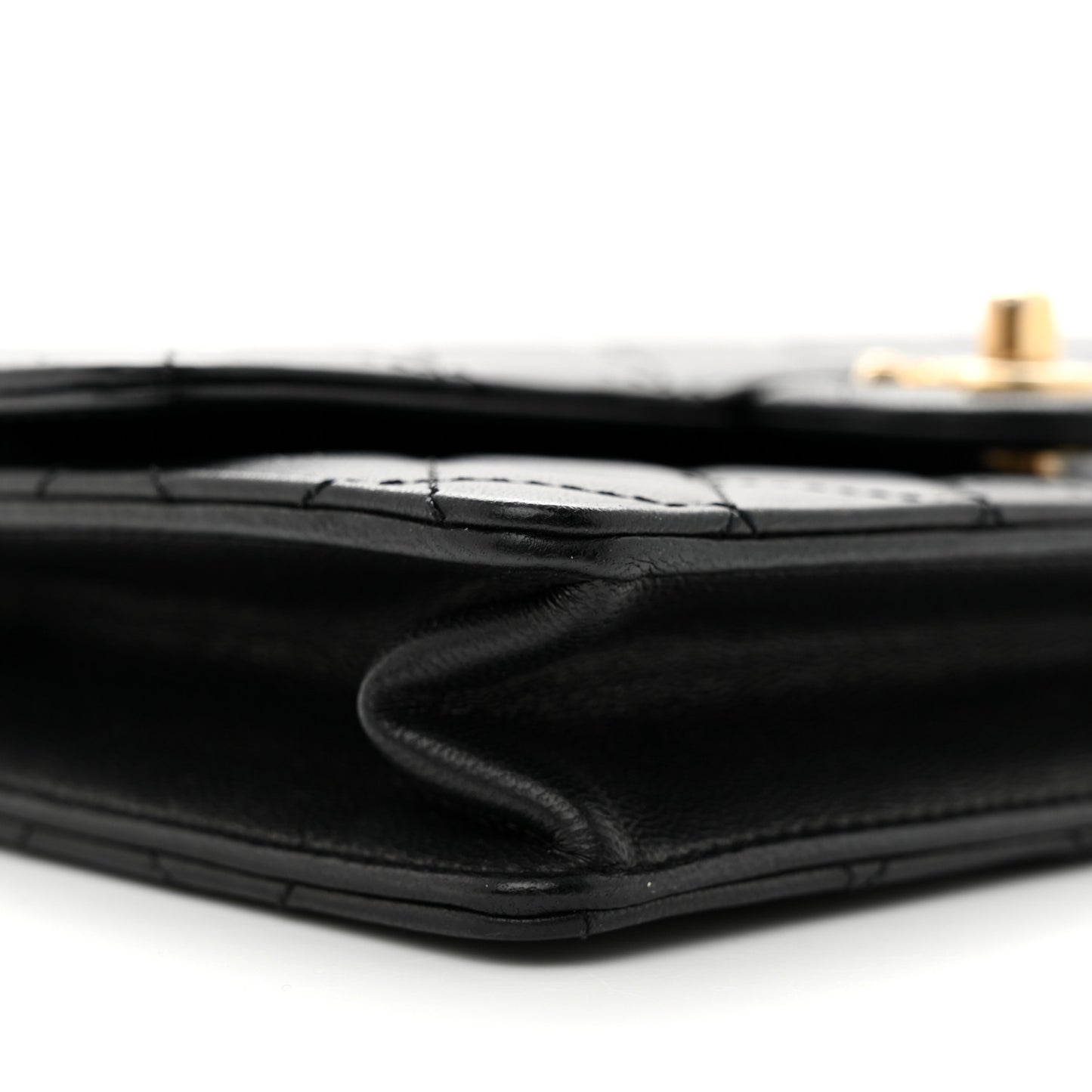 Lambskin Quilted Small Chic Pearls Flap Black