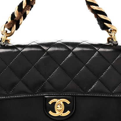 Chanel Iridescent Calfskin Quilted Small Straight Lined Flap Black 8 of 10