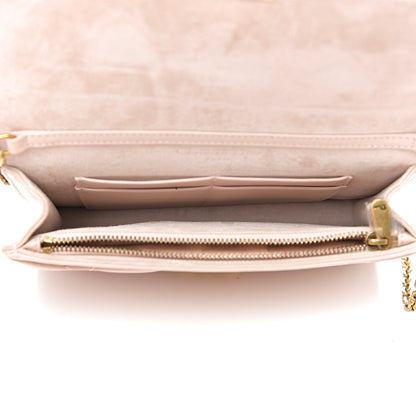 Christian Dior Lambskin Cannage Dioraddict Wallet on Chain Clutch Rose Poudre 4 of 10
