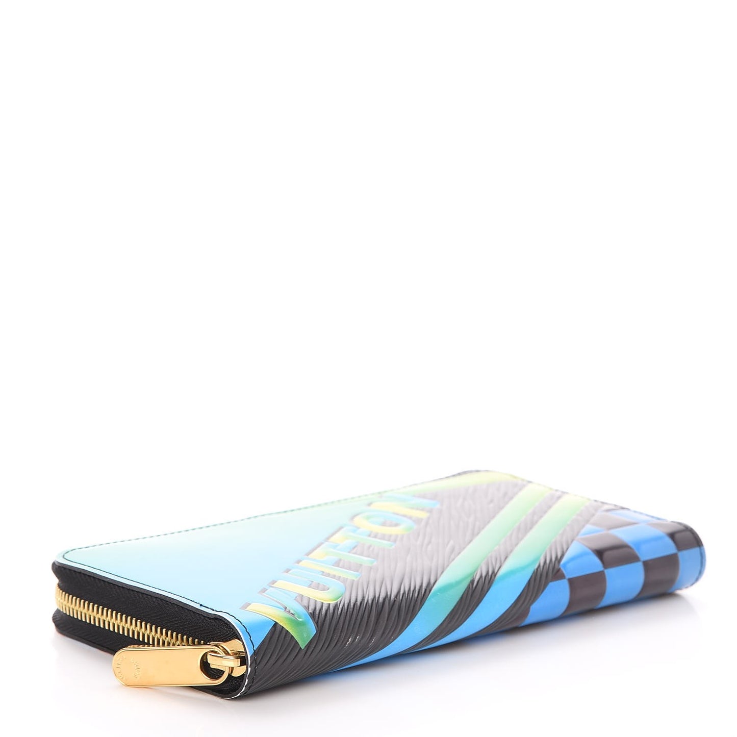 Epi Damier Race Zippy Wallet Blue Vert
