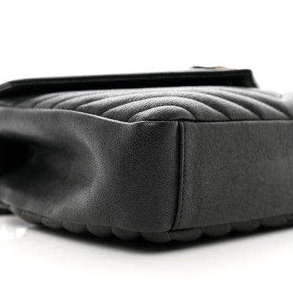 Saint Laurent Sheepskin Matelasse Chevron Monogram Medium College Bag Black 10 of 11