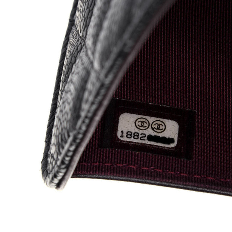 Caviar Quilted CC French Wallet Black