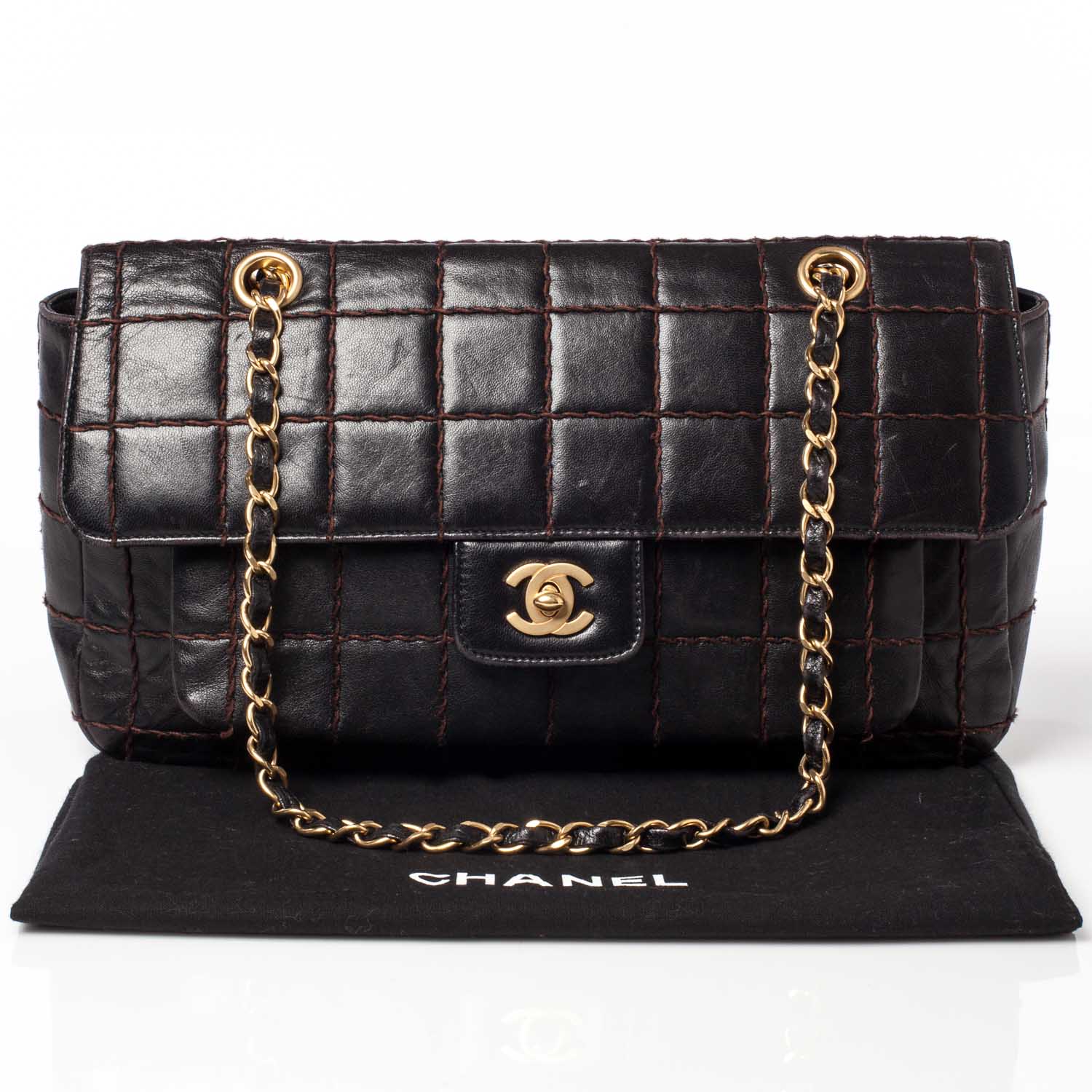 Chanel Lambskin Square Stitched Flap Brown 11 of 11