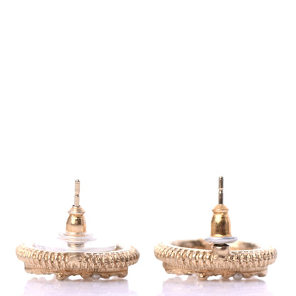 Chanel Pearl Crystal CC Round Earrings Gold 3 of 4