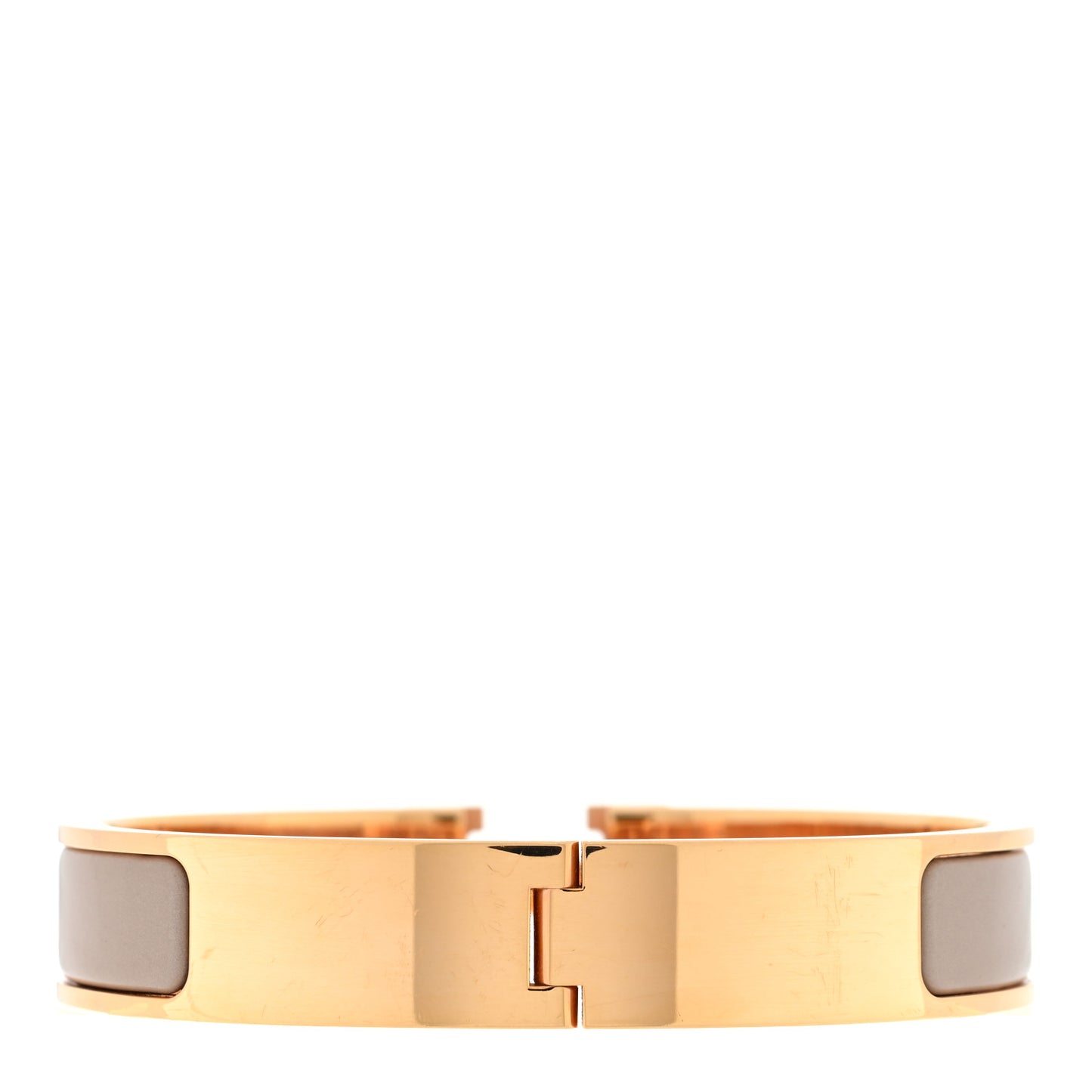Enamel Narrow Clic Clac H Bracelet PM Marron Glace