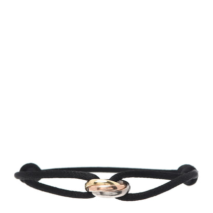 Cartier 18K Pink Yellow White Gold Trinity Adjustable Cord Bracelet Black 1 of 7
