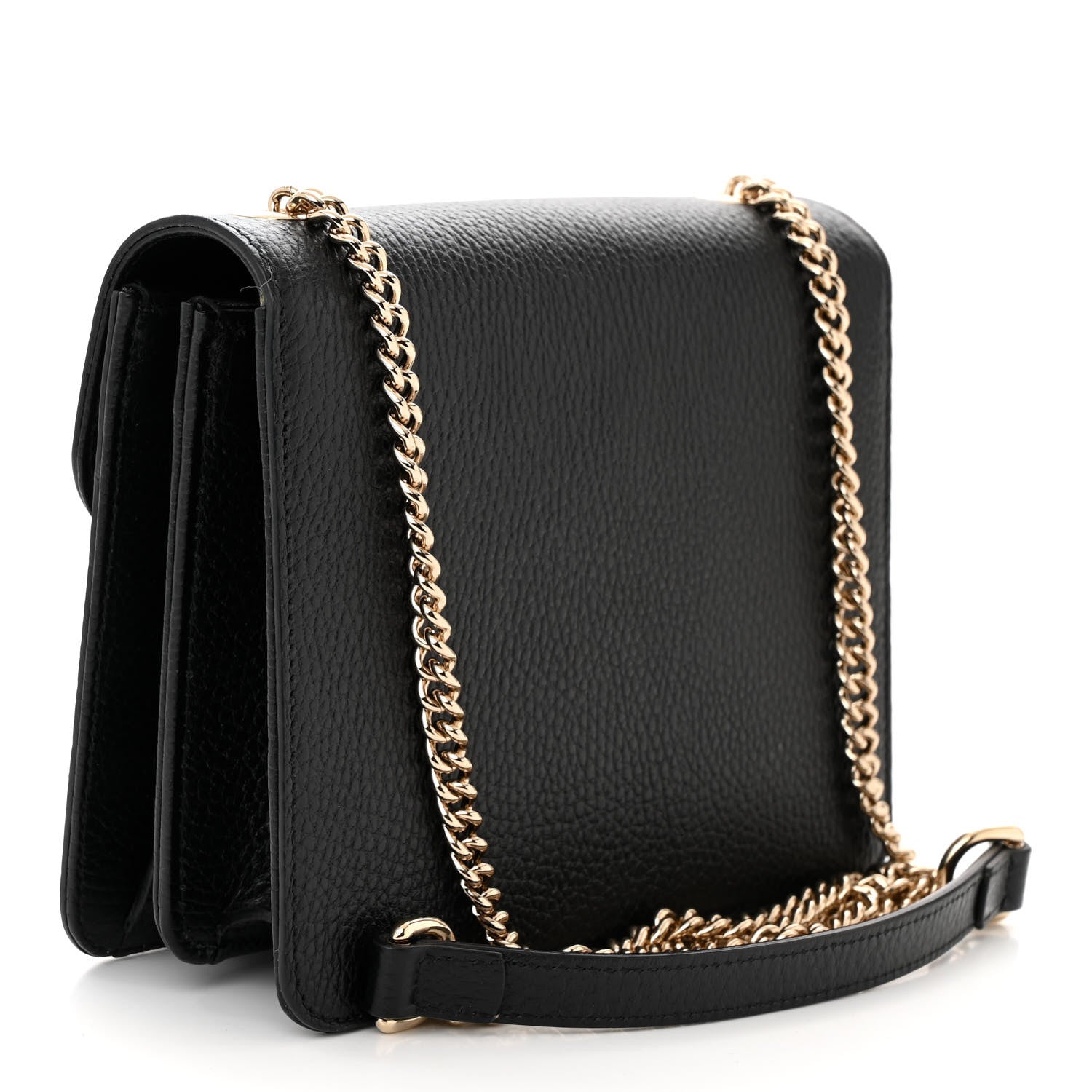 Gucci Dollar Calfskin Small Interlocking G Shoulder Bag Black 3 of 10