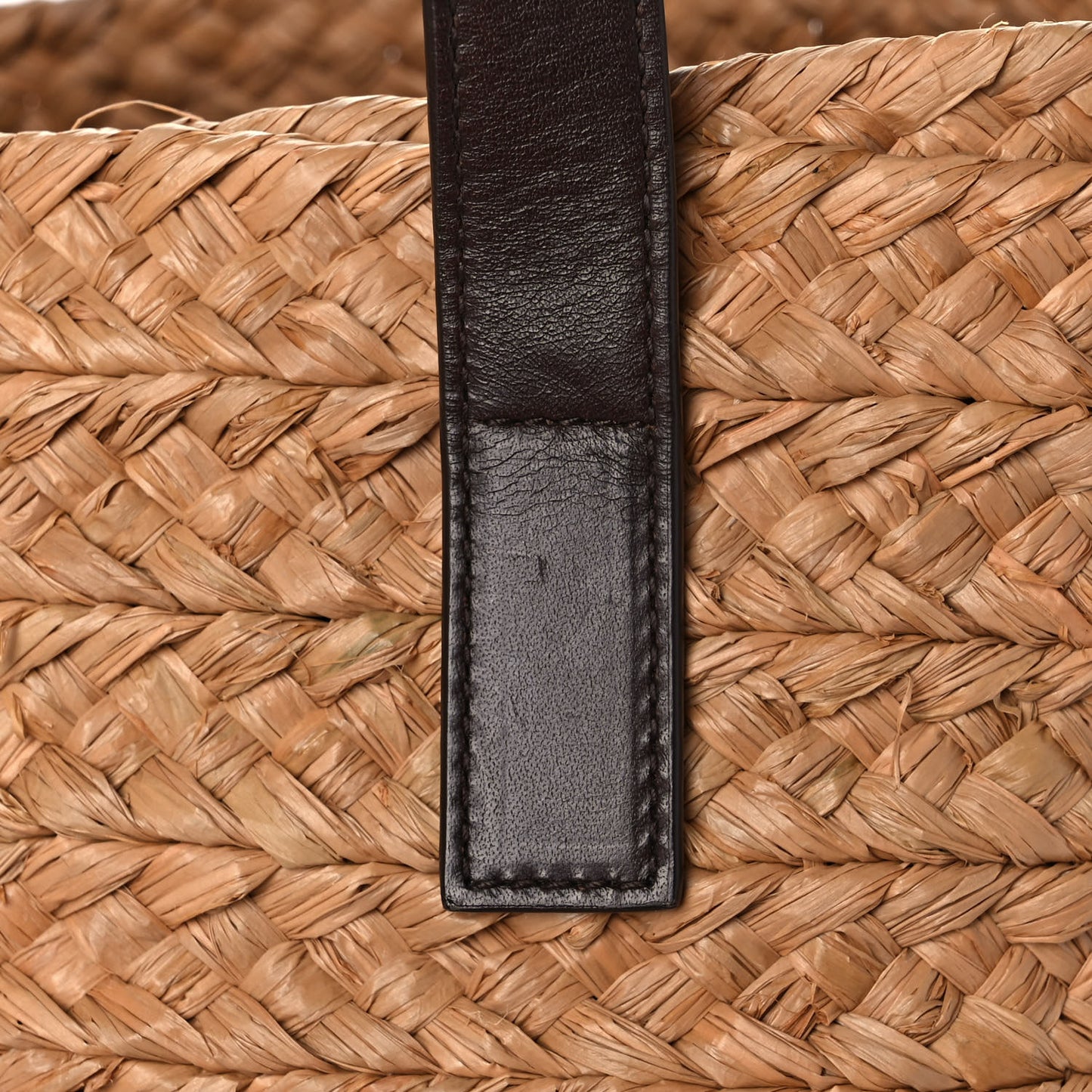 Raffia Calfskin Small Panier Tote Naturale Nut
