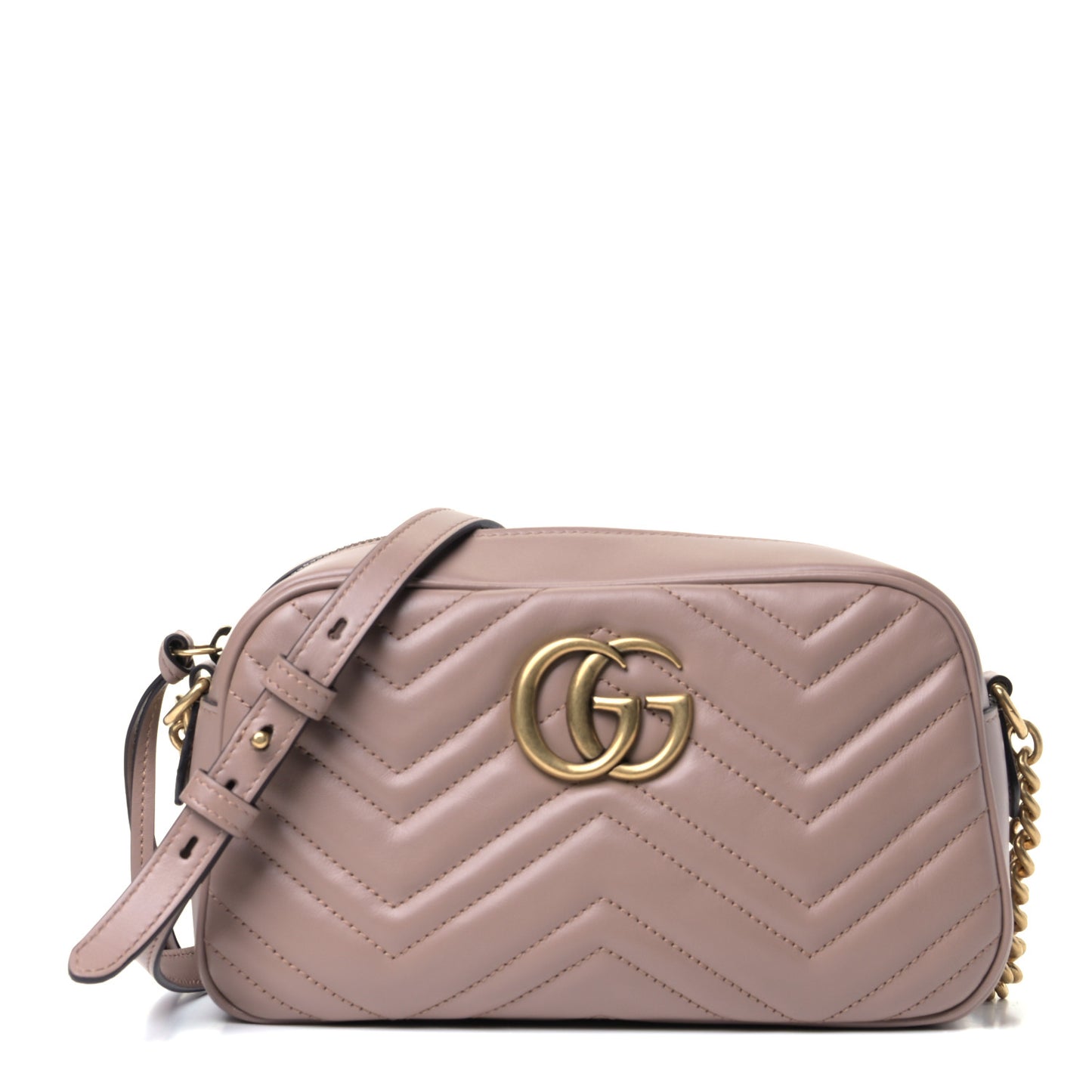 Calfskin Matelasse Small GG Marmont Chain Shoulder Bag Porcelain Rose