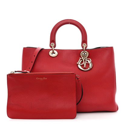 Christian Dior Smooth Calfskin Large Diorissimo Tote Red 3 of 20