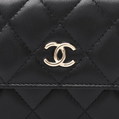 Chanel Lambskin Quilted My Chanel Lady Card Holder On Chain Black 13 of 15