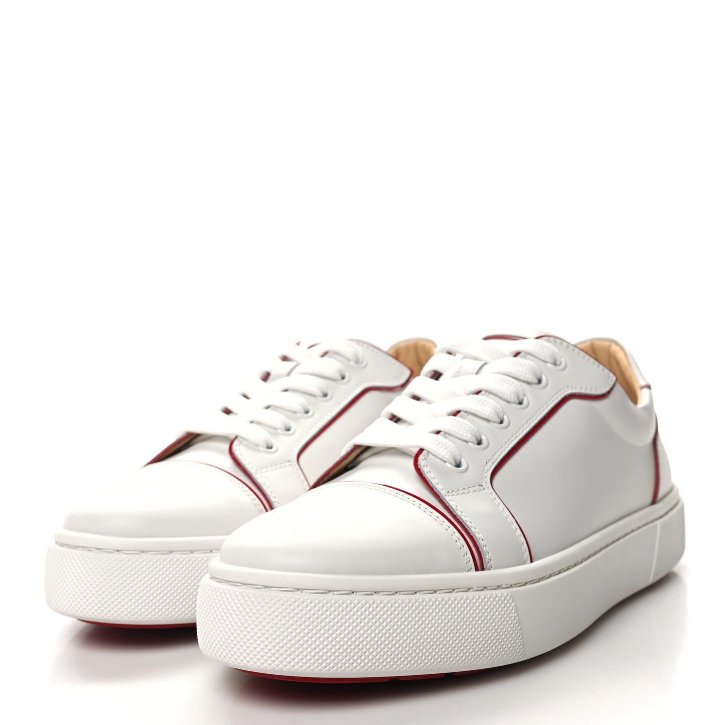 Calfskin Patent Vieirissima Flat Sneakers 40 White Loubi