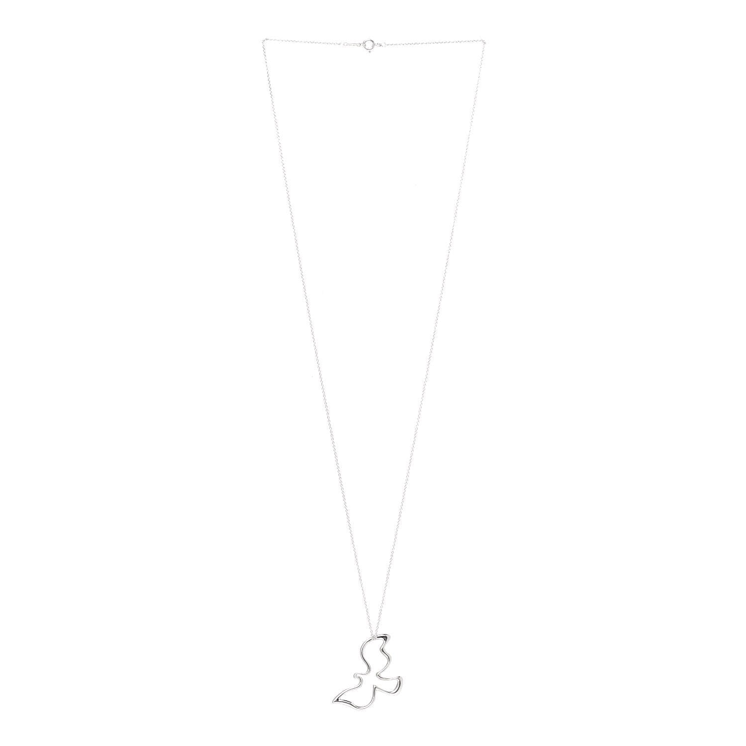 Tiffany Sterling Silver Paloma Picasso Dove Pendant Necklace 3 of 5