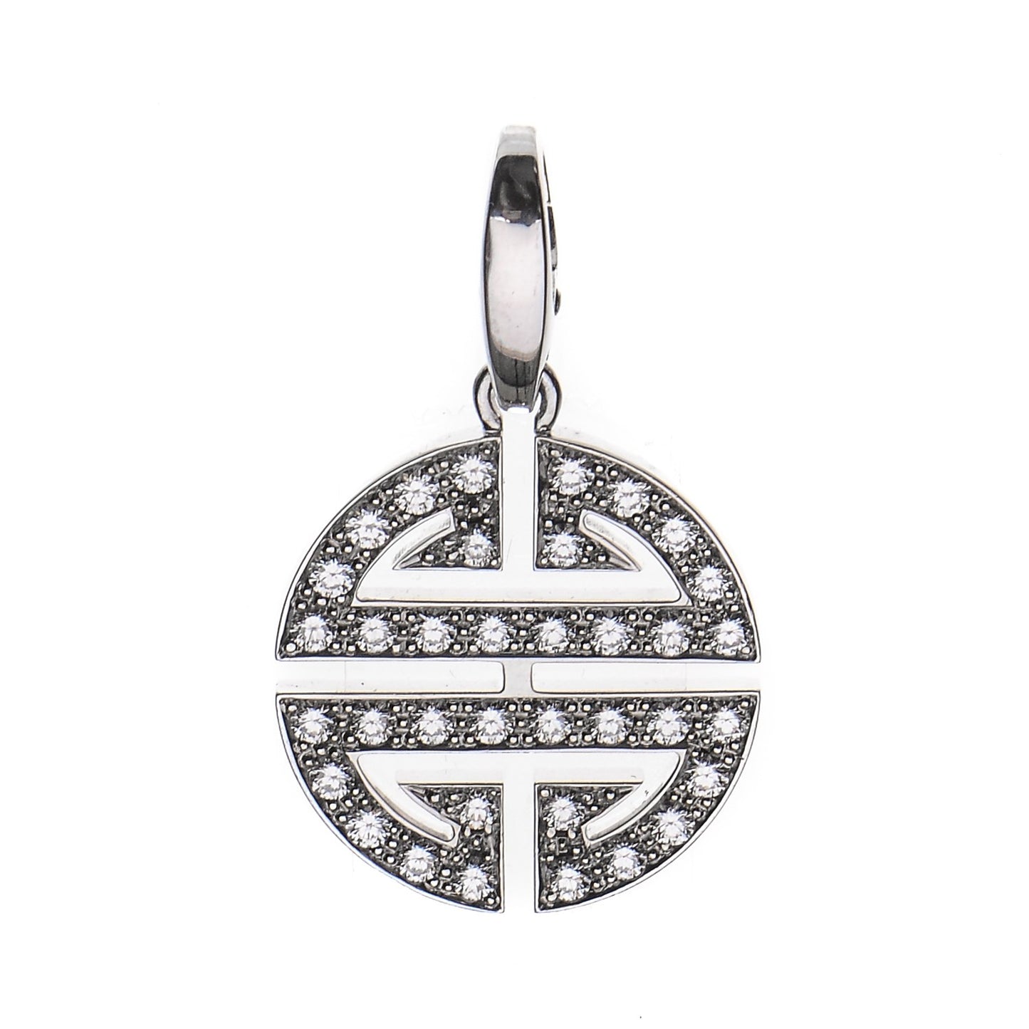 18K White Gold Diamond Longevity Charm