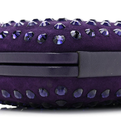 Gucci Satin Swarovski Crystal Clutch Purple 12 of 12