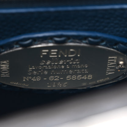 Fendi Cuoio Romano Selleria Macro Stitchings Mini Peekaboo Iconic Satchel Placca Argento 7 of 11