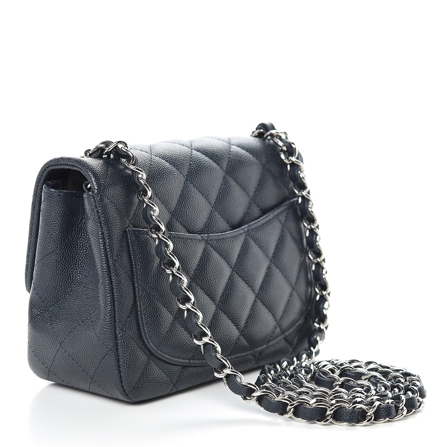 Chanel Caviar Quilted Mini Square Flap Navy 3 of 9