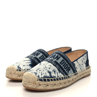 Christian Dior Canvas Tie and Dior Embroidered Granville 15mm Espadrilles 36 Denim 3 of 9
