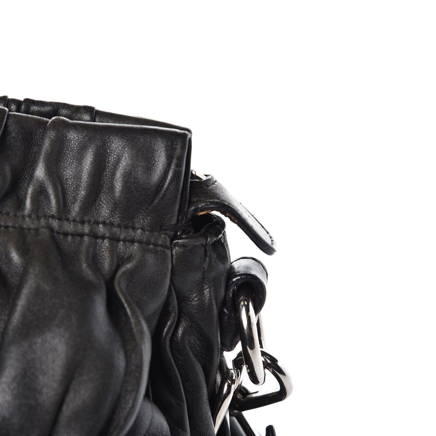 Nappa Gaufre Shopping Satchel Black