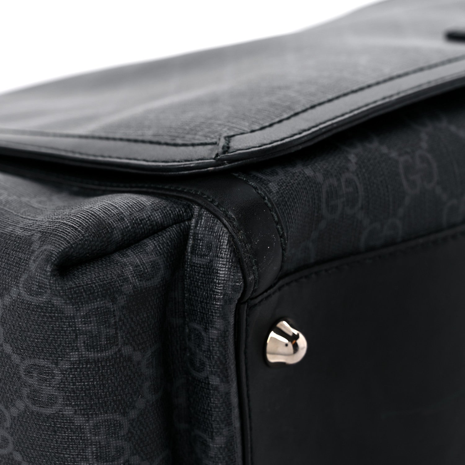 Gucci GG Supreme Monogram Web Messenger Diaper Bag Black Grey 9 of 23