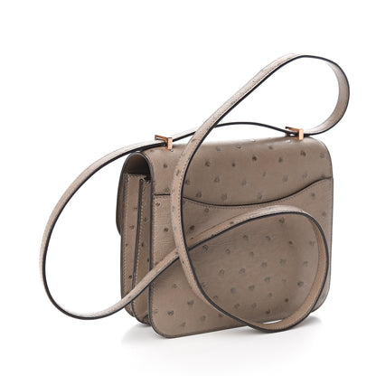 Hermes Ostrich Constance 18 Gris Asphalte 2 of 16