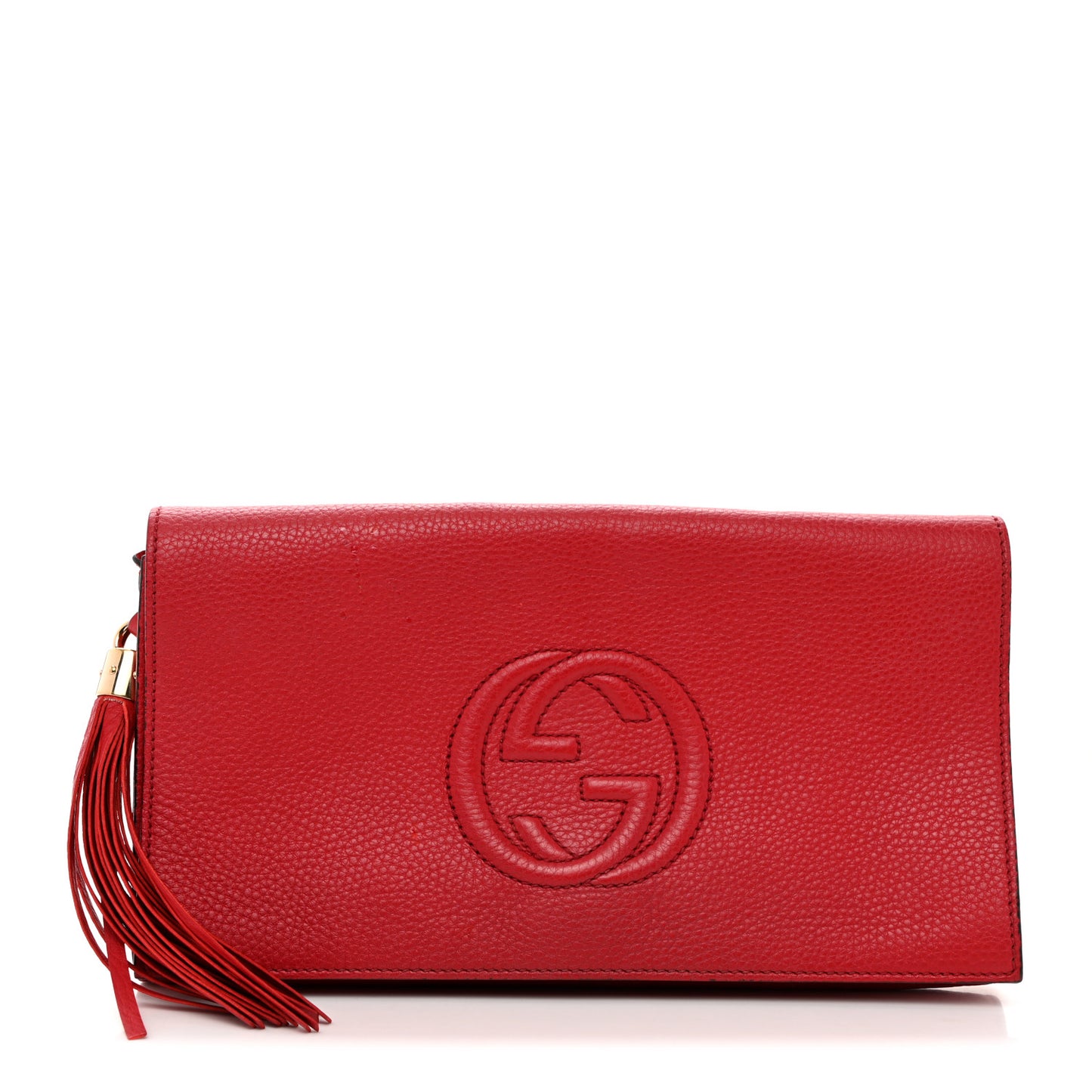 Soft Patent Medium Soho Clutch Red